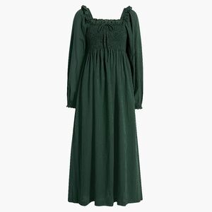 Hill House Home The Scarlett Long Sleeve Nap Dress - Green Shadow Stripe Size XX